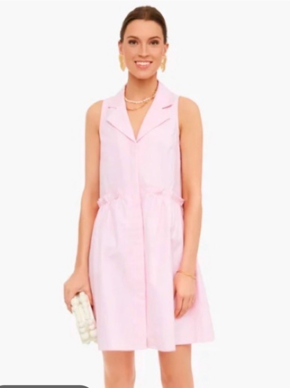 NWT Tuckernuck Sleeveless Collared Light Pink A-Line Dress